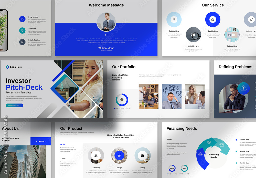 Investor Pitch Deck Presention Template Stock Template | Adobe Stock