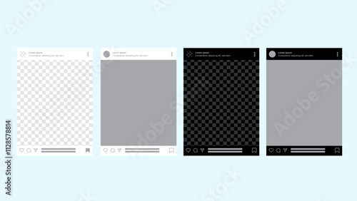 Social Media Photo Frame, Post and Feed Layout Template - Vector Illustration for Engaging Quotes.