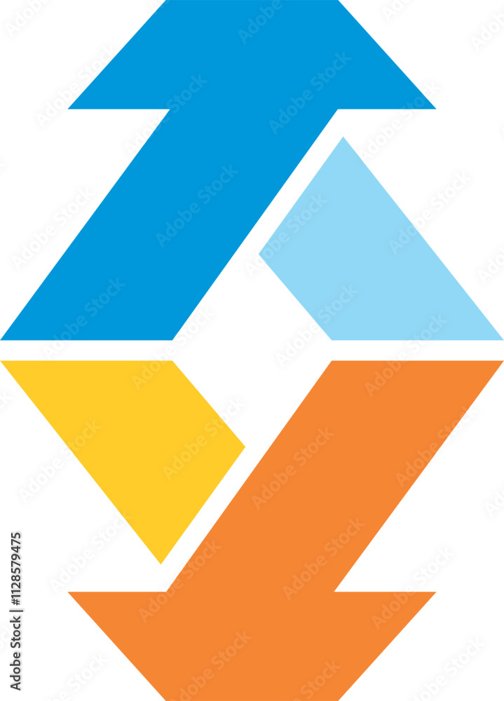 abstract background with arrows business square ribbon balance vector logo abstract background with arrows business square ribbon balance vector logo