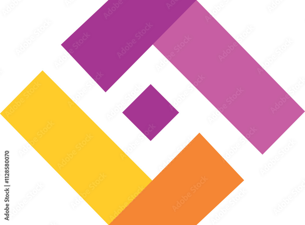 business square ribbon balance vector logo business square ribbon balance vector logo