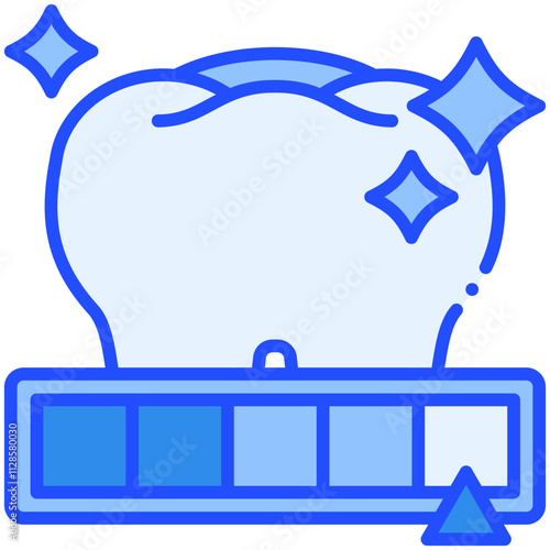 Tooth Whitening Blue Color Icon