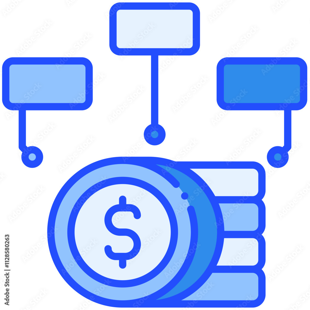 Budget Blue color icon Budget Blue color icon