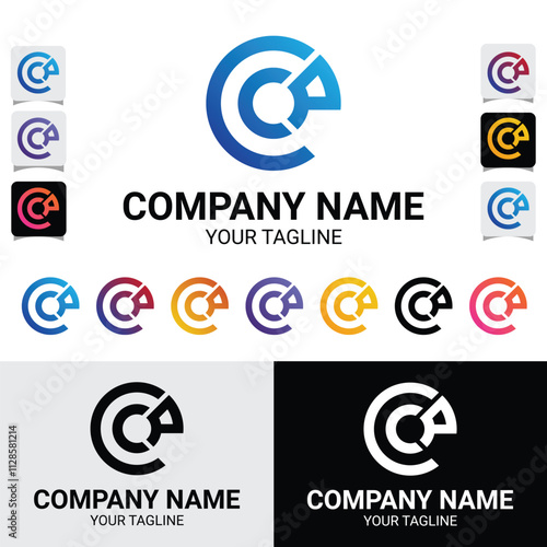 CCP, 3-Letter Initial Typography Modern Rounded Circle Style Vector Logo Design Template