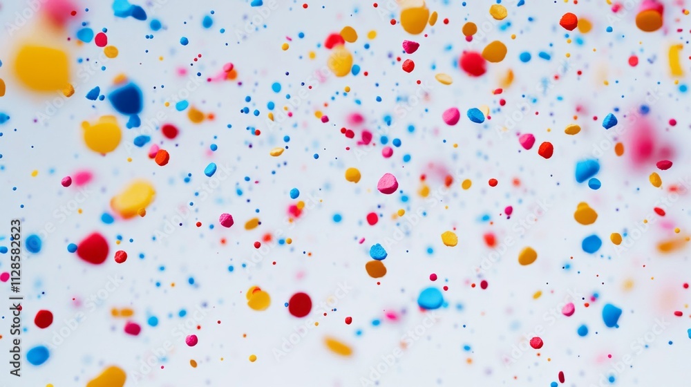 Colorful Particles Falling Through White Space Colorful Particles Falling Through White Space