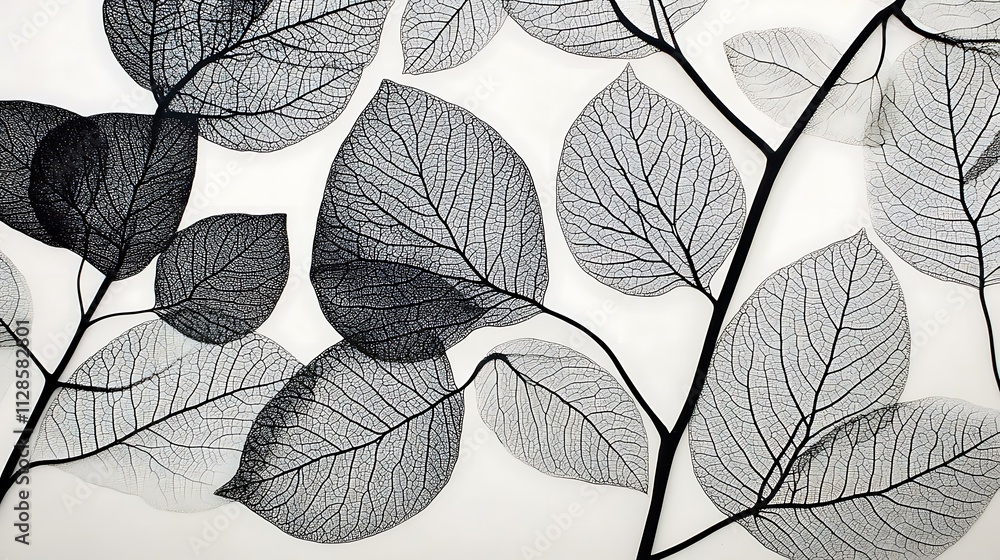 Close-up of fresh leaves with intricate vein patterns Close-up of fresh leaves with intricate vein patterns