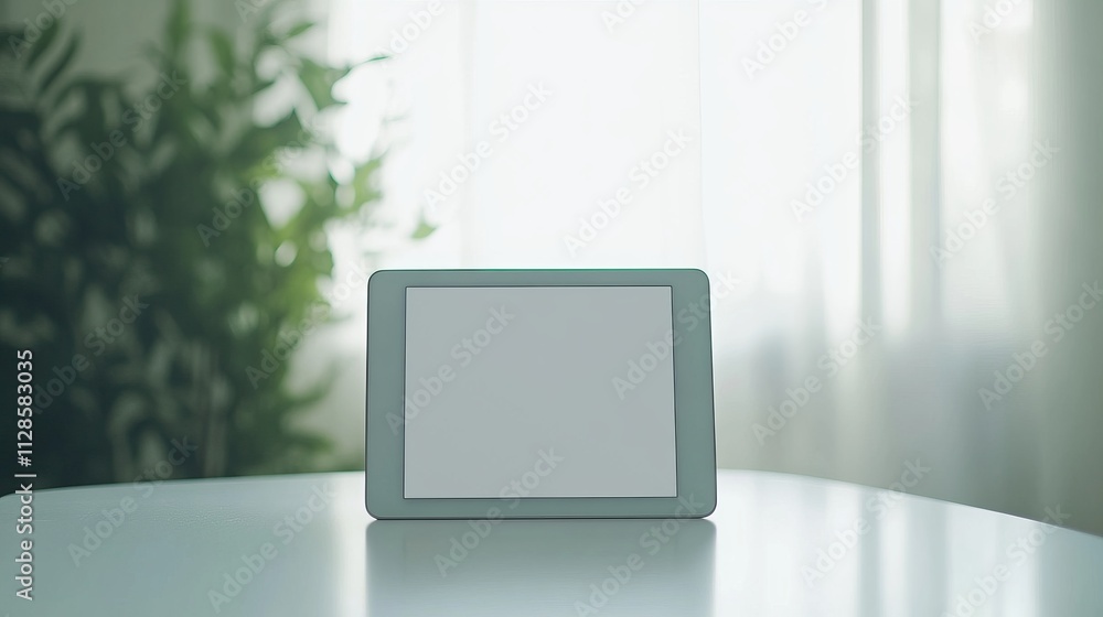 Elegant Blank Tablet Mockup on a White Table. Perfect for showcasing design projects, websites, or apps. Elegant Blank Tablet Mockup on a White Table. Perfect for showcasing design projects, websites, or apps.