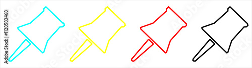 Paper pin icon . Push pin vector icon