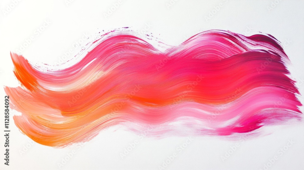 Abstract Pink Orange Wave Paint Strokes Artwork Abstract Pink Orange Wave Paint Strokes Artwork