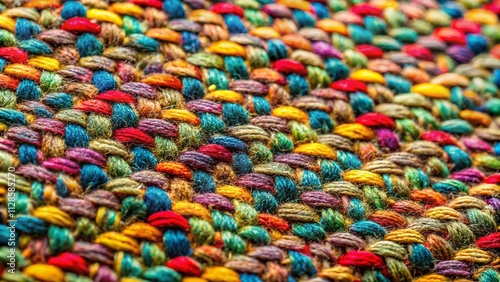 Aerial View of Rich Tweed Texture Background with Classic Woven Pattern Showcasing Rough, Nubby Surface Perfect for Textile and Fabric Design Applications