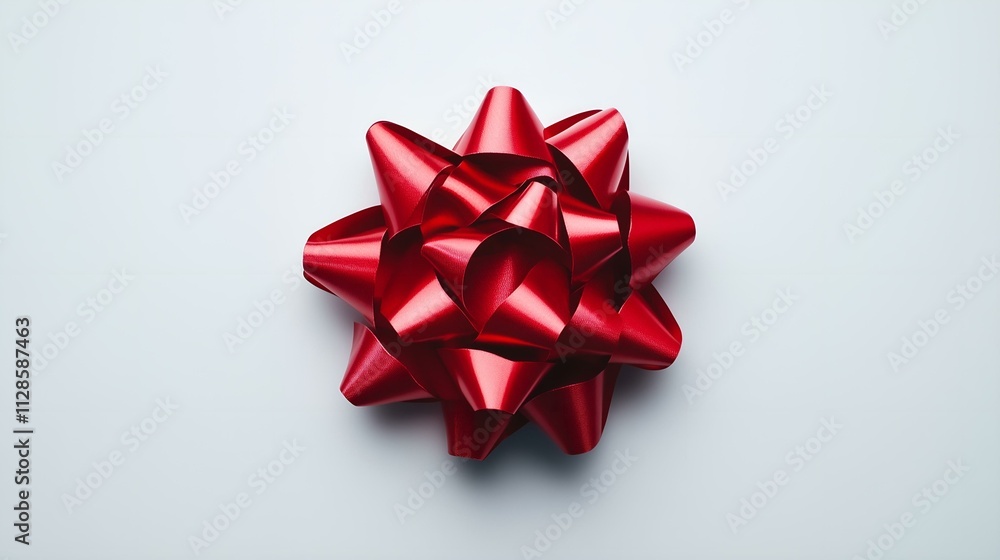 Red gift bow with a glossy finish on a clean white background, symbolizing celebration, elegance, and gift-giving. Red gift bow with a glossy finish on a clean white background, symbolizing celebration, elegance, and gift-giving.