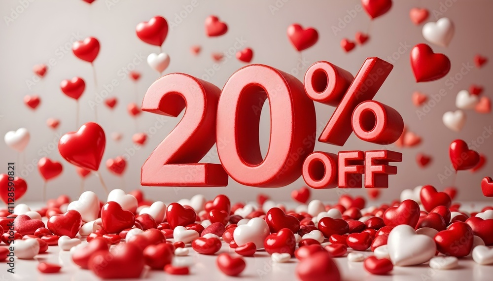 20 Percent Off romantic Valentine's Day Banner. 20% off. Valentine's Day discount, sale 20 Percent Off romantic Valentine's Day Banner. 20% off. Valentine's Day discount, sale