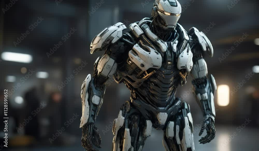 Cyborg Robot in Futuristic City Cyborg Robot in Futuristic City