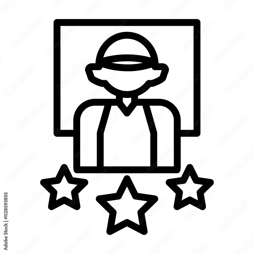 Delivery Boy Rating Vector Line Icon Design Delivery Boy Rating Vector Line Icon Design