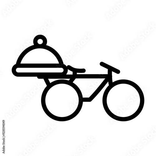 Delivery Bicycle Vector Line Icon Design