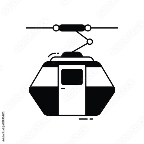 Cable Car Cabin vector icon