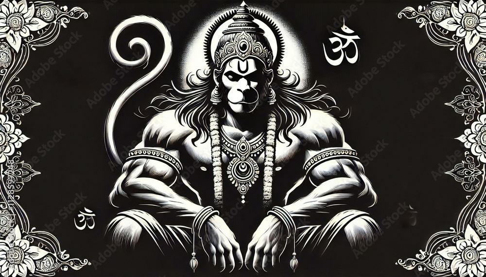 illustration of the Lord Hanuman illustration of the Lord Hanuman