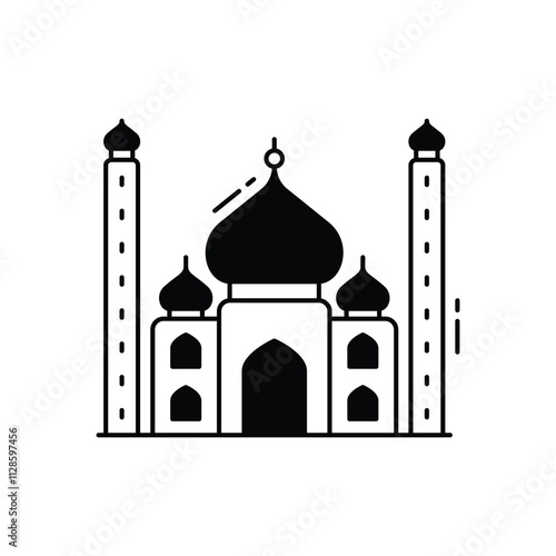 Taj Mahal vector icon
