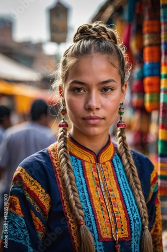 portrait of a girl in a traditional dress