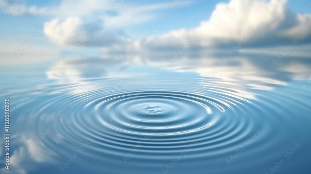 Serene Water Ripples Reflecting a Cloud-Filled Sky: A Peaceful Nature Scene Serene Water Ripples Reflecting a Cloud-Filled Sky: A Peaceful Nature Scene