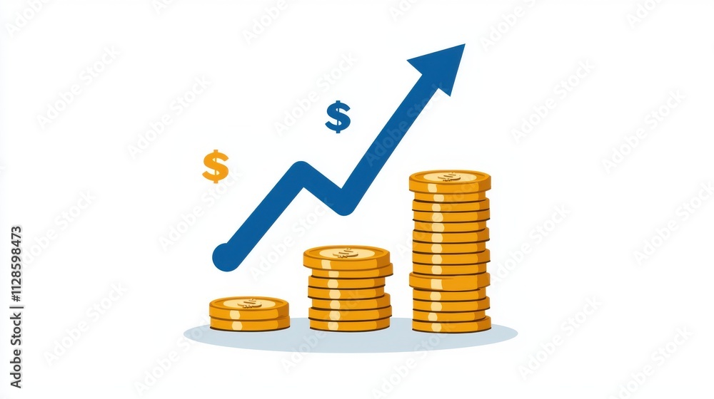 Growing Money, Financial Success, Upward Trend, Investment Growth Growing Money, Financial Success, Upward Trend, Investment Growth