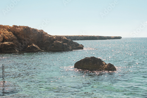 Beautiful seashore in Ayia Napa, Cyprus. Mediterranean seashore.