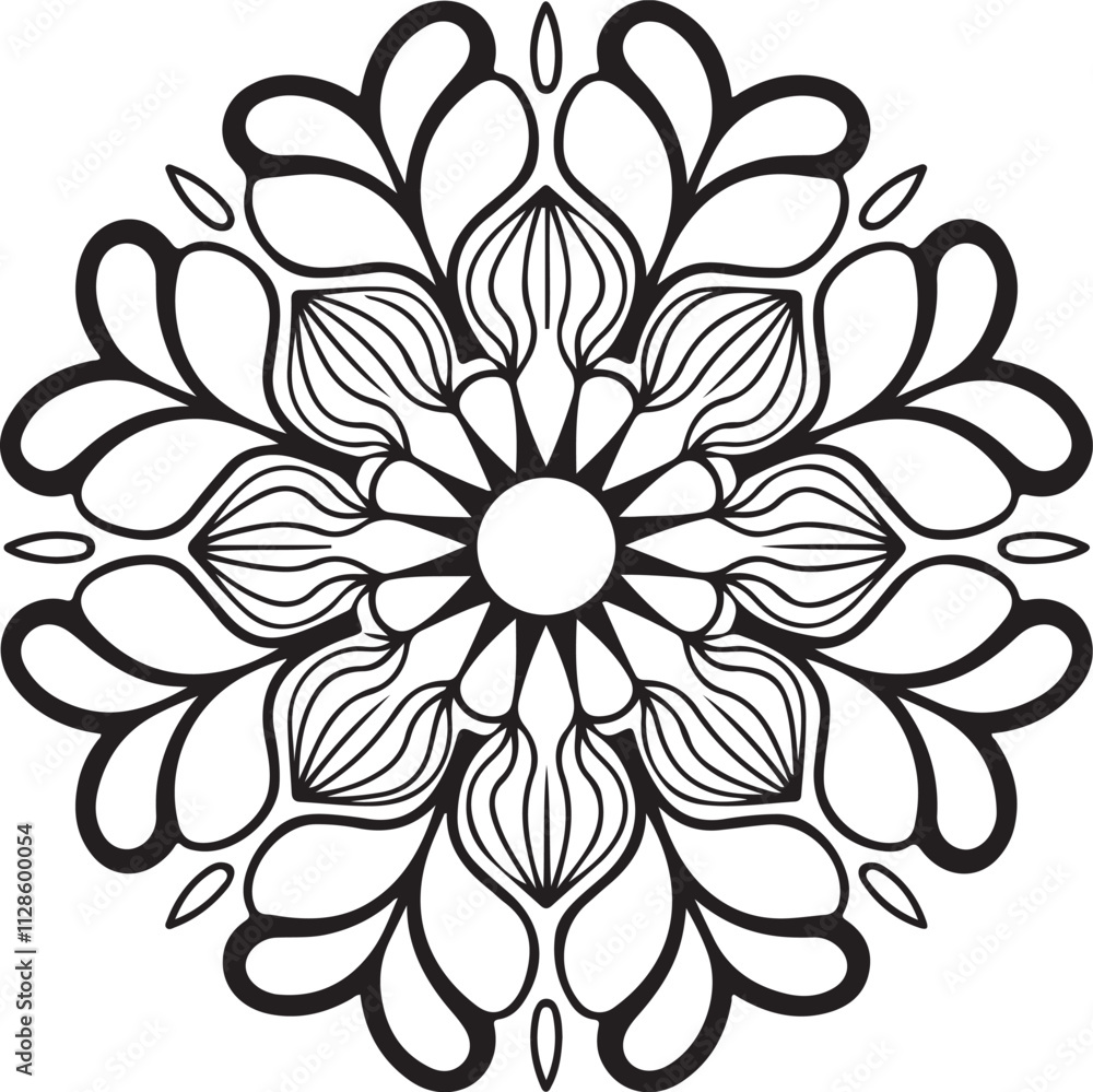 Stylized Mandala Silhouettes for Digital Products Stylized Mandala Silhouettes for Digital Products