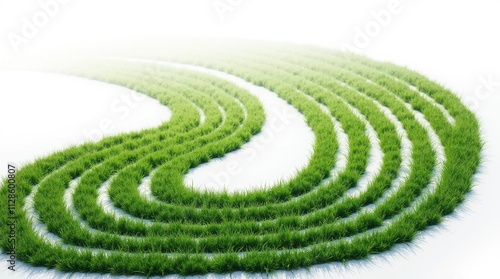 Sound Waves Creating a Spiral Pattern on Grass photo