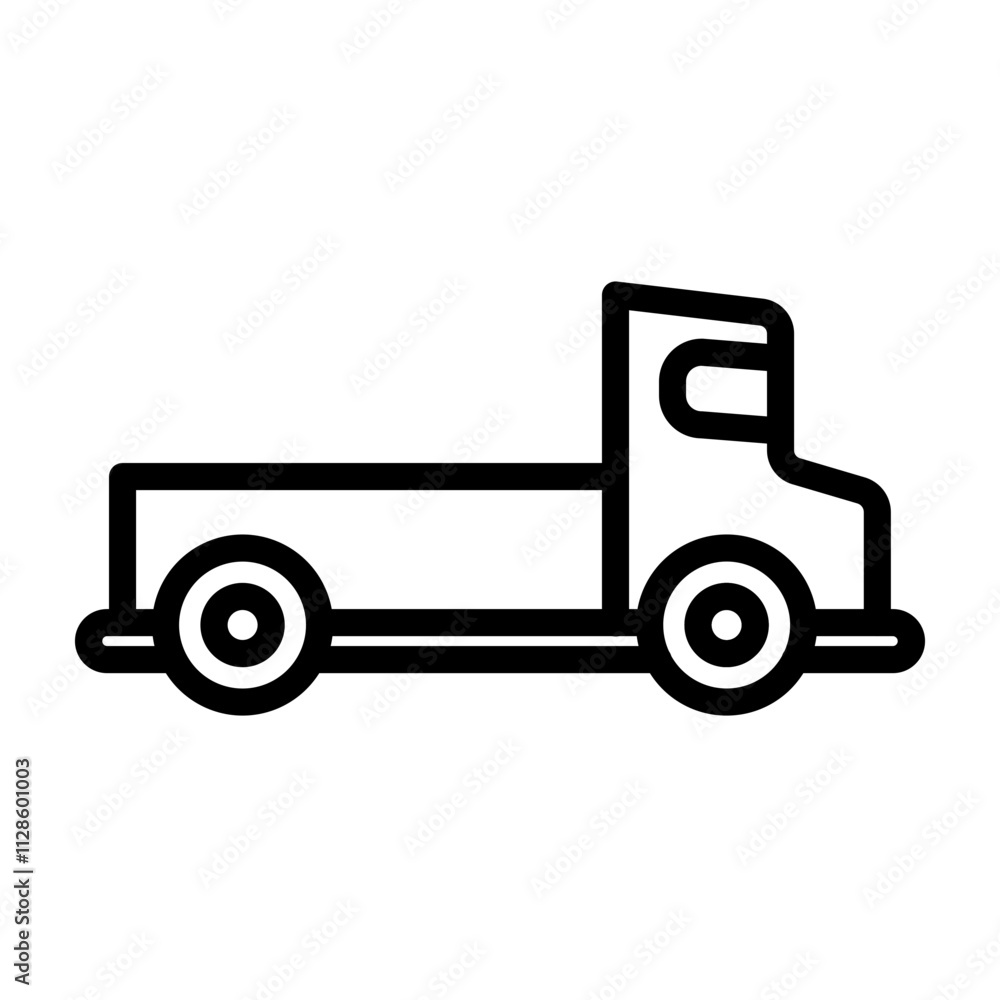 Pickup Truck Vector Line Icon Design Pickup Truck Vector Line Icon Design