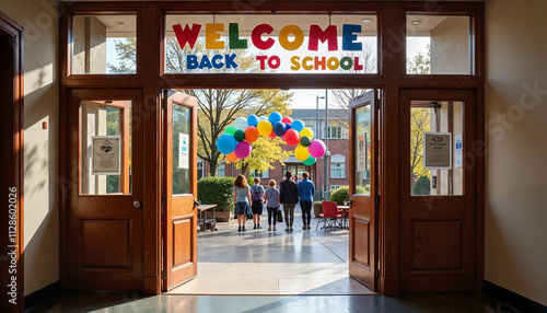 School entrance with 