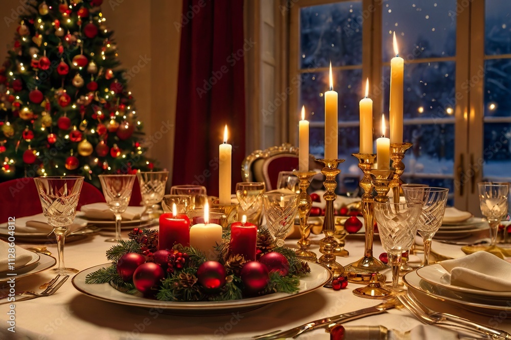 christmas dinner table setting christmas dinner table setting