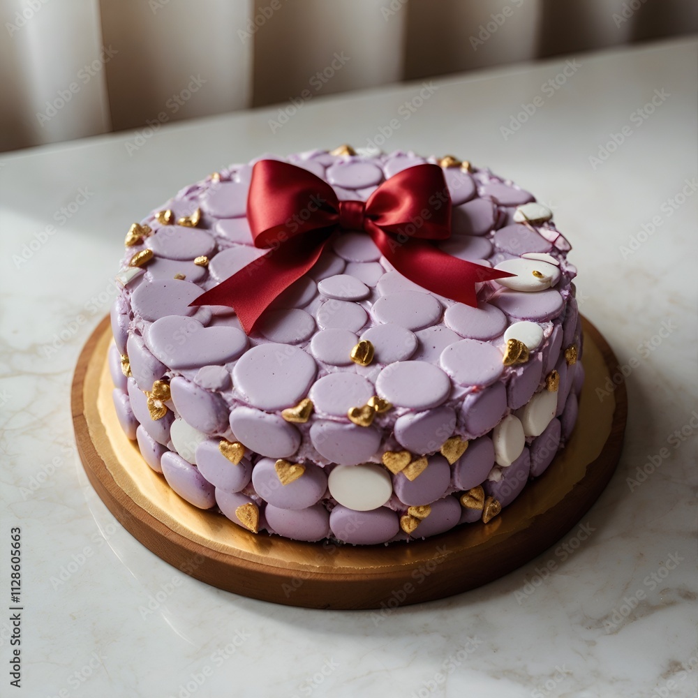 purple cake with bow on top purple cake with bow on top