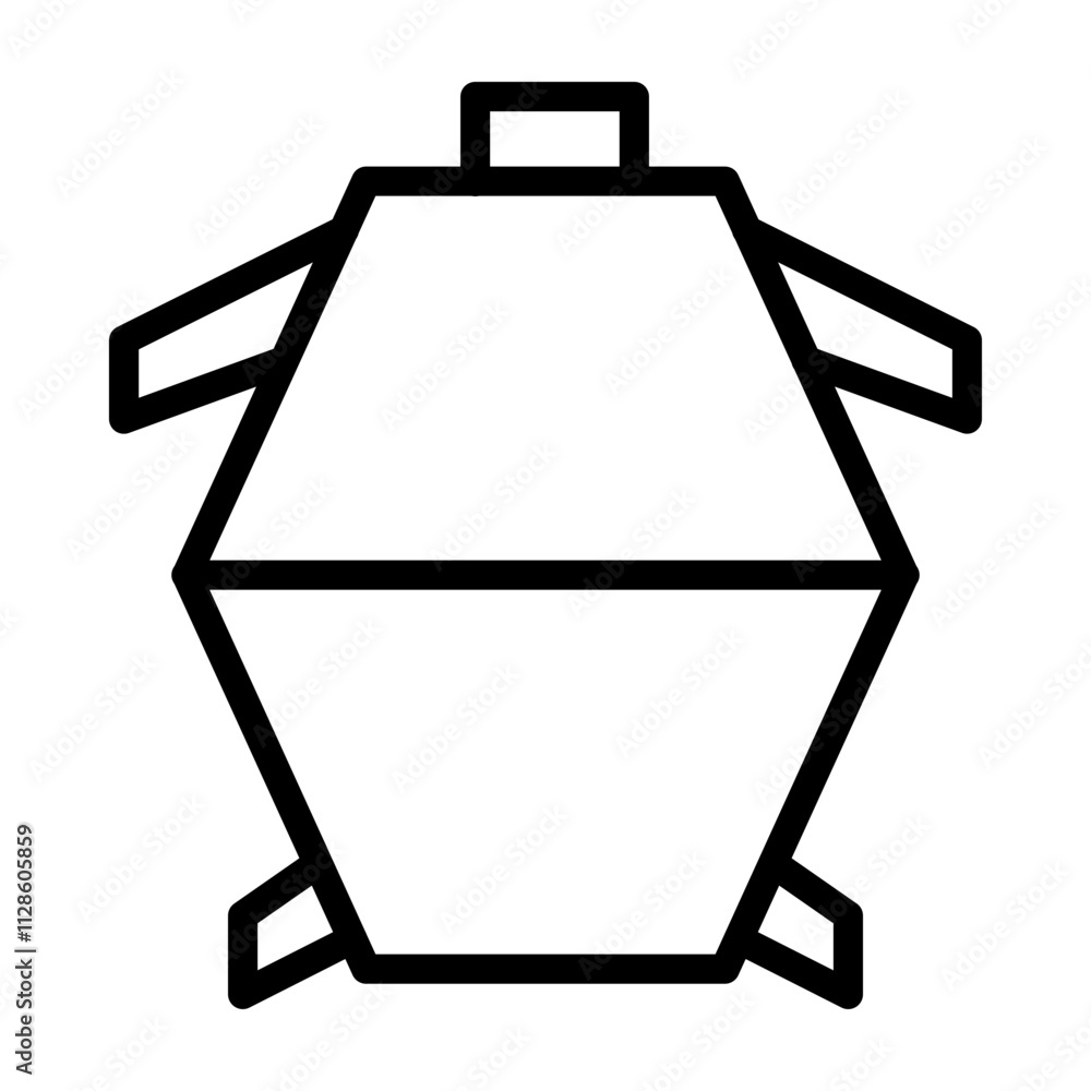 Turtle Origami Vector Line Icon Design
