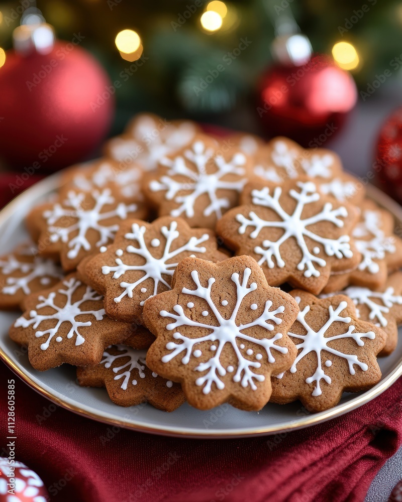 Baking Christmas Cheer A Plate of Gingerbread Cookies on a Red Napkin Festive Setting Holiday Delight Baking Christmas Cheer A Plate of Gingerbread Cookies on a Red Napkin Festive Setting Holiday Delight
