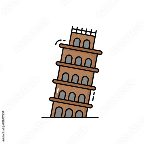 Pisa Tower vector icon