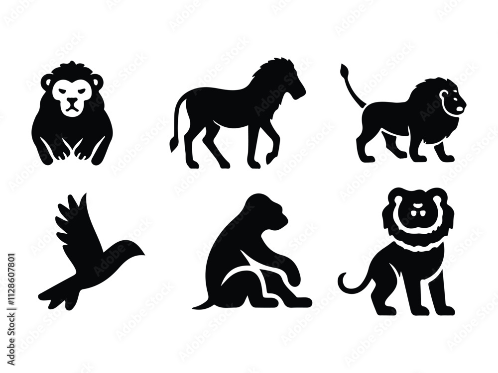 Obraz premium set of animals silhouettes