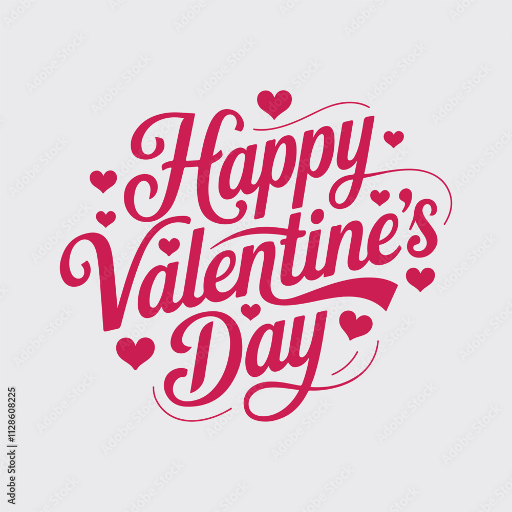 Happy Valentine's Day with Festive Pink Hearts Happy Valentine's Day with Festive Pink Hearts