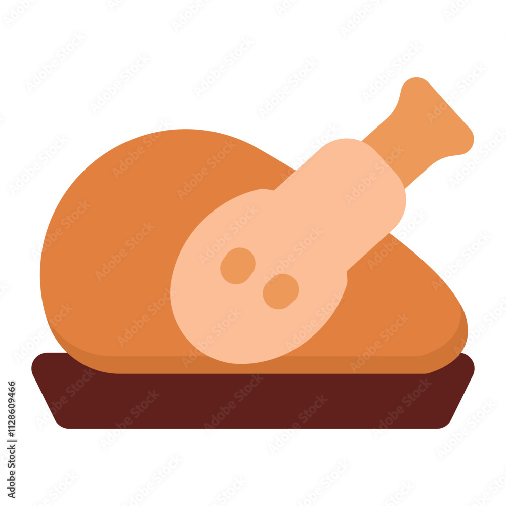chicken food icon flat style chicken food icon flat style