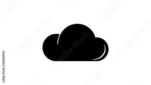 cloud logo, black isolated silhouette