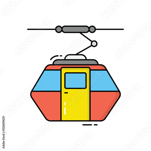 Cable Car Cabin vector icon