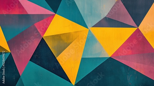 Abstract Geometric Wall Art Painted Triangles