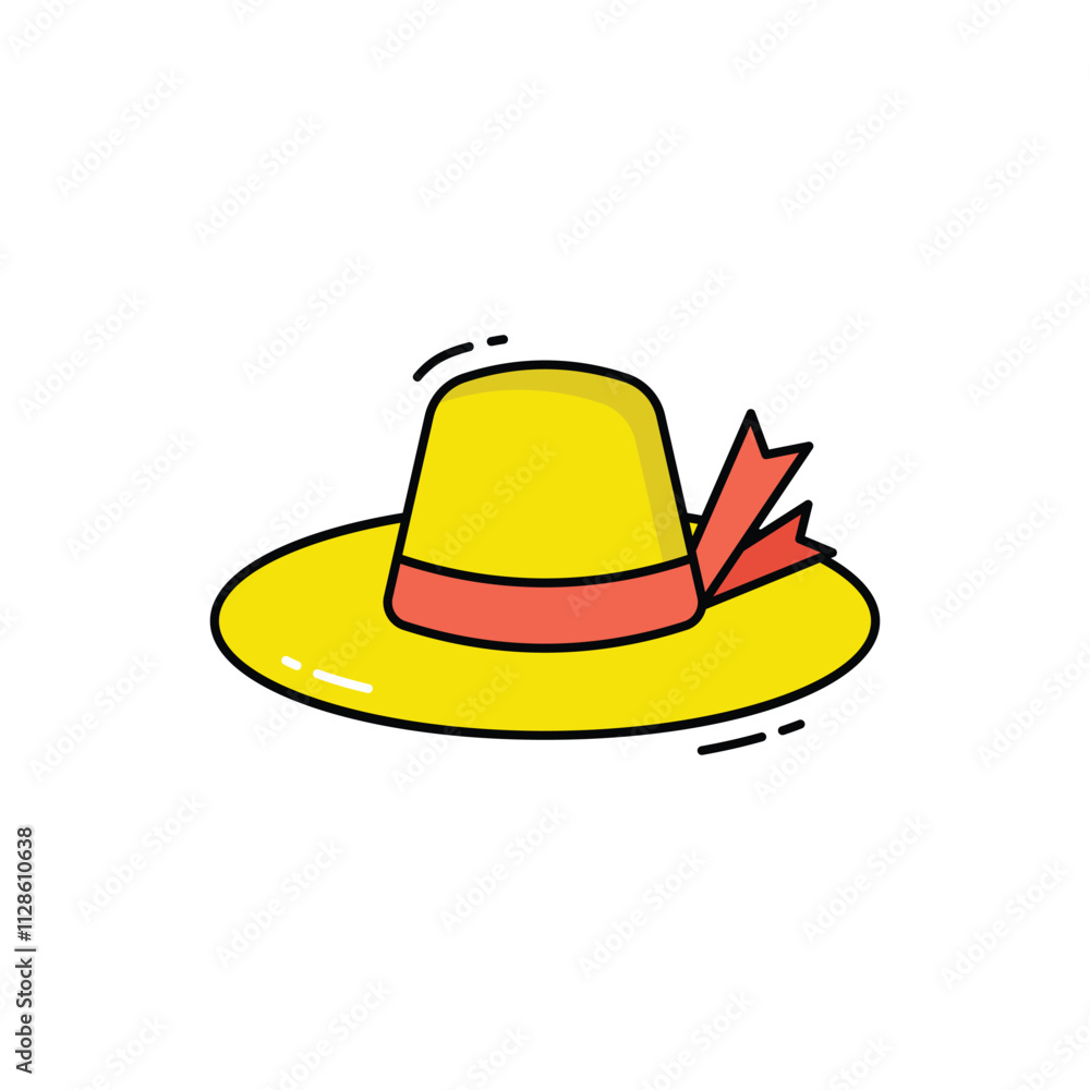 Pamela Hat vector icon Pamela Hat vector icon