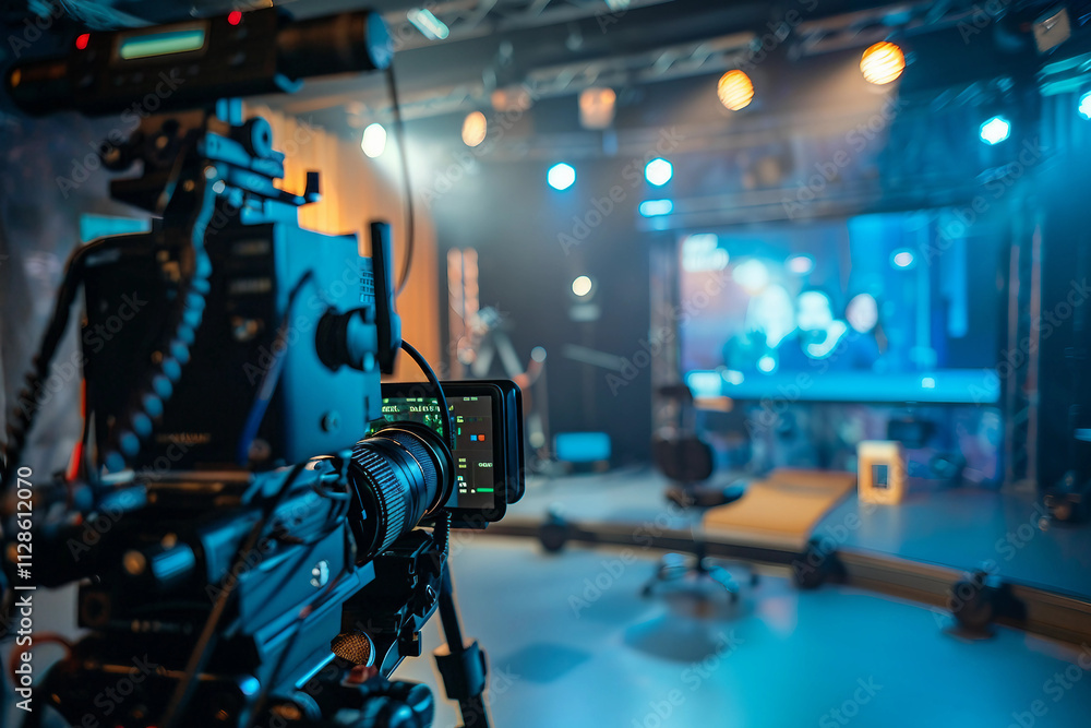 Generative AI Modern TV Studio for News with camera Reporting and Live Show Generative AI Modern TV Studio for News with camera Reporting and Live Show