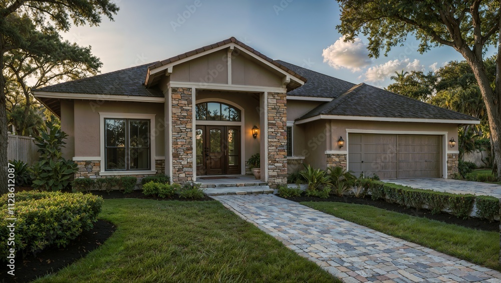 Contemporary House with Stone Accents Contemporary House with Stone Accents
