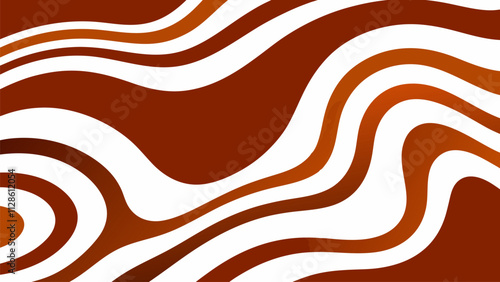 Smooth, flowing brown and white stripes create a visually appealing abstract background, perfect for various design projects needing a touch of modern geometric elegance