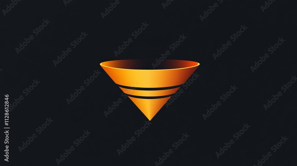 Stunning Golden Cone Graphic Design for Modern Posters and Branding Stunning Golden Cone Graphic Design for Modern Posters and Branding