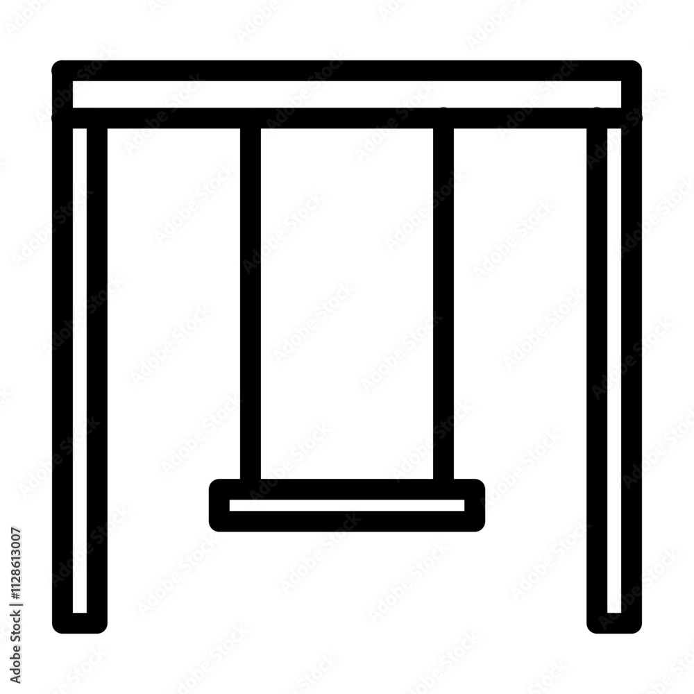 Circus Swing Vector Line Icon Design Circus Swing Vector Line Icon Design