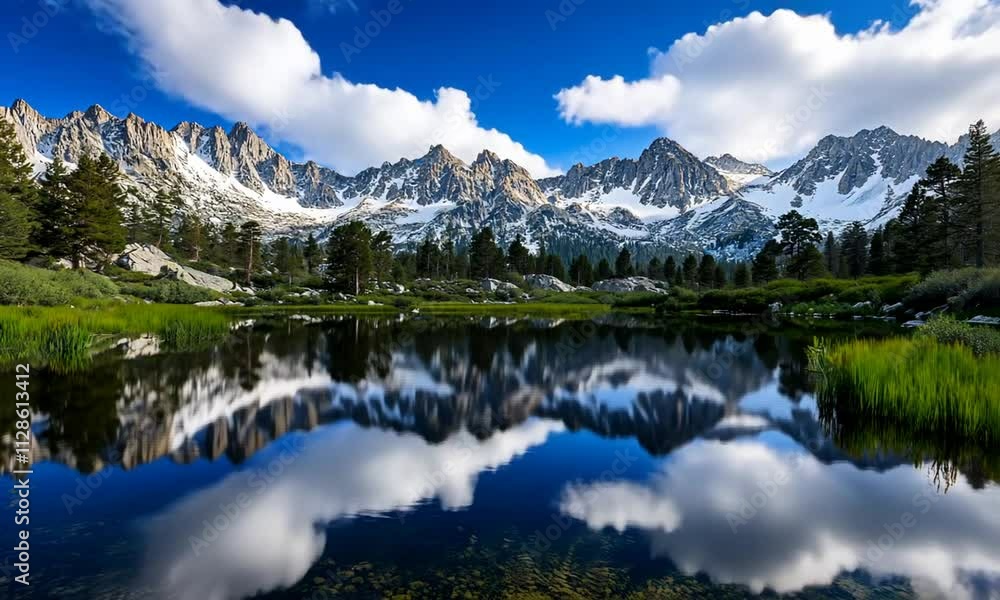 Majestic Mountain Reflection in a Serene Lake Majestic Mountain Reflection in a Serene Lake