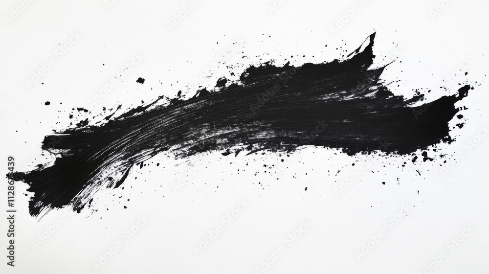 Abstract Black Brush Stroke On White Canvas Abstract Black Brush Stroke On White Canvas