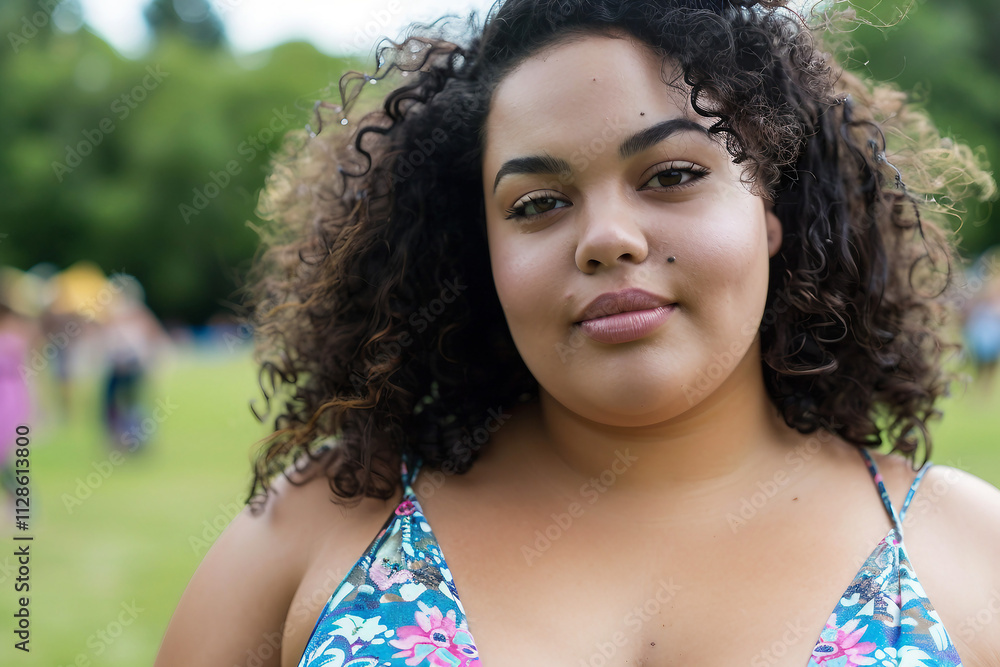 Portrait of lovely happy young woman outdoors on summer day in sunlit generative AI Portrait of lovely happy young woman outdoors on summer day in sunlit generative AI