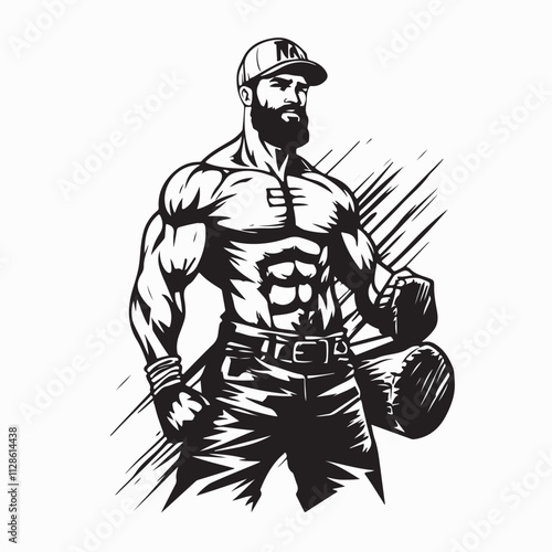 Muscular Lumberjack Images vector isolated on white background.